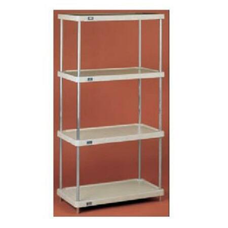 NEXEL Solid Plastic 24 x 48 x 63 in. 4 Shelf Unit- Chrome 24486CSP